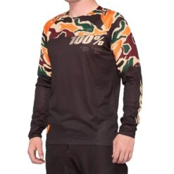 100 Percent R-Core Long Sleeve Jersey - Blue/Yellow -Ride Shield Shop 100R CoreJerseyCamo
