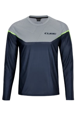 Cube Edge Round Neck Long Sleeve Jersey - X Action Team -Ride Shield Shop 11142 1 1