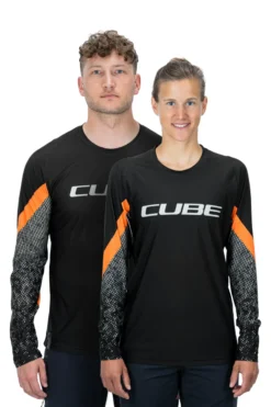 Cube Edge Round Neck Long Sleeve Jersey - Black/Orange -Ride Shield Shop 11143 3