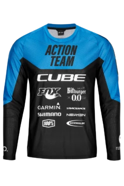 Cube Edge Round Neck Long Sleeve Jersey - Black/Orange -Ride Shield Shop 11144 1 1