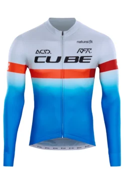 Cube Teamline Long Sleeve Jersey - Blue/Red/Grey -Ride Shield Shop 11492 1