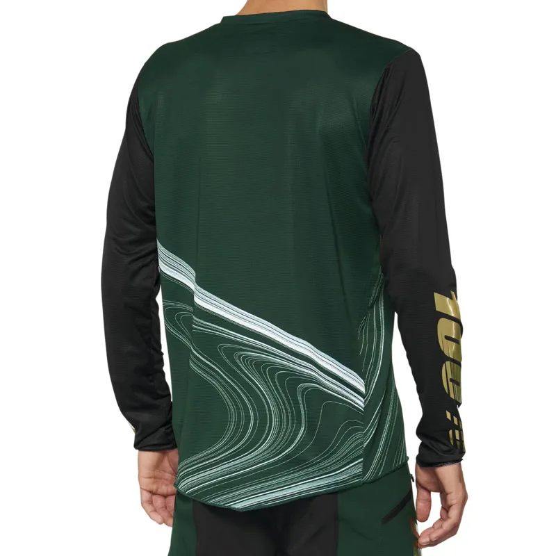 100 Percent R-Core X Limited Edition Men's Long Sleeve Jersey - Forest Green 2 100 Percent R-Core X Limited Edition Men's Long Sleeve Jersey - Forest Green