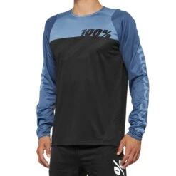 100 Percent R-Core Men's Long Sleeve Jersey - Black/White -Ride Shield Shop 40005 00005 1