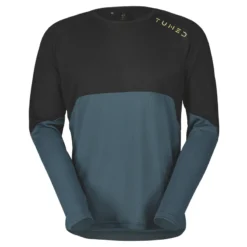 Scott Trail Tuned Men's Long Sleeve Jersey - Black/Aruba Green -Ride Shield Shop 4032287333