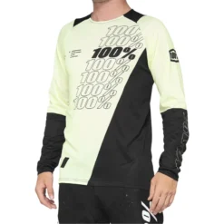 100 Percent R-Core Long Sleeve Jersey - Black/Yellow -Ride Shield Shop 41104 421 1