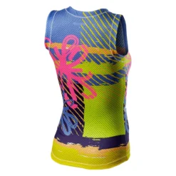 Castelli Pro Mesh Womens Sleeveless Base Layer - Pink Fluo Flower
