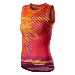 Castelli Pro Mesh Womens Sleeveless Base Layer - Pink Fluo Flower -Ride Shield Shop 452007920p 997 01 1400wx1400h