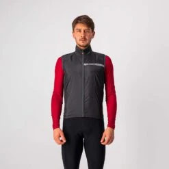 Castelli Squadra Stretch Men's Cycling Vest - Fiery Red/Grey -Ride Shield Shop CS21512BLKGray1