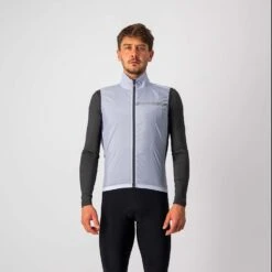 Castelli Squadra Stretch Men's Cycling Vest - Yellow Fluo/Grey -Ride Shield Shop CS21512SILGrayGray 1