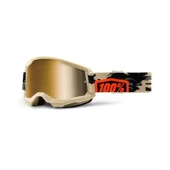 100 Percent Strata 2 MTB Goggles - Orange/Gold Mirror Lens -Ride Shield Shop HP 50421 253 10 6