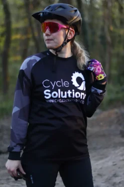 Cycle Solutions Long Sleeve Mountain Bike Jersey - Black/Camo -Ride Shield Shop MG 5202