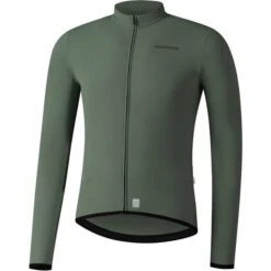 Shimano Vertex Thermal Long Sleeve Men's Jersey - Black -Ride Shield Shop VARSC850GRN 1