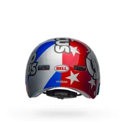 Bell Local BMX/Skate Helmet - Nitro Circus Gloss Silver/Blue/Red -Ride Shield Shop bell local bmx skate helmet nitro circus gloss silver blue red back 1