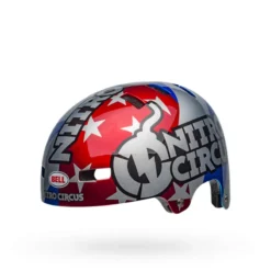 Bell Local BMX/Skate Helmet - Nitro Circus Gloss Silver/Blue/Red