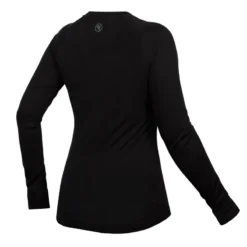 Endura BaaBaa Blend Women's Long Sleeve Baselayer - Black -Ride Shield Shop e6165bk back lg