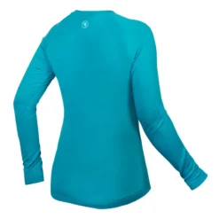 Endura BaaBaa Blend Women's Long Sleeve Baselayer - Paific Blue -Ride Shield Shop e6165bp back lg